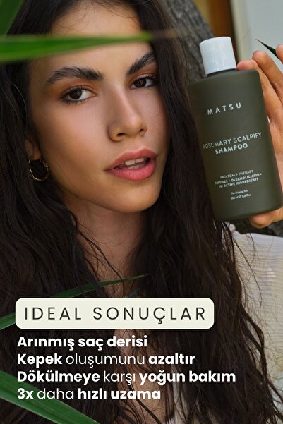 MATSU Scalpify Biberiye Şampuan | Dökülme Karşıtı ve Saç Uzamasını Destekleyici Biotin + Peptit