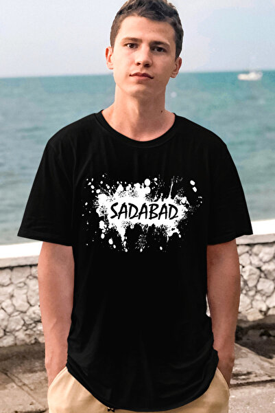 ROCKANDROLL Tricou negru cu mânecă scurtă pentru bărbați Sadabad