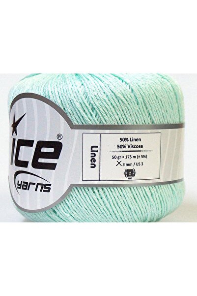 Ice yarns 6×50 جرام. قماش الكتان والفسكوز، فسكوز أخضر نعناعي، خيوط صيفية، كتان