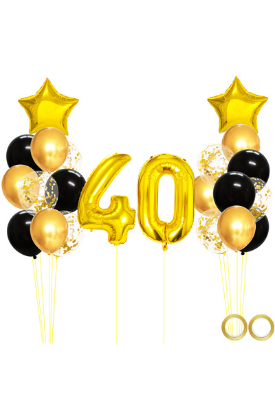Choice 12 بوصة ذهبي أسود 25 قطعة من البالونات المختلطة باللونين الذهبي والأسو...