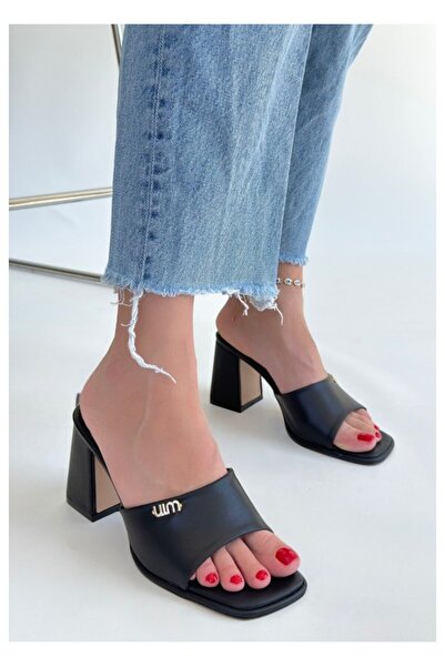 Zerenyus Million Black Heeled Slippers
