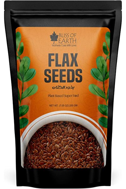 bliss of earth بذور الكتان الخام للأكل، غذاء نباتي خارق لصحة الشعر والبشرة، ع...