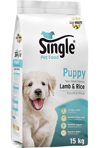 SINGLE Kuzu Etli Yavru Köpek Maması 15 KG