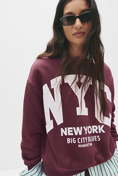 Pull & Bear NYC kolej sweatshirt