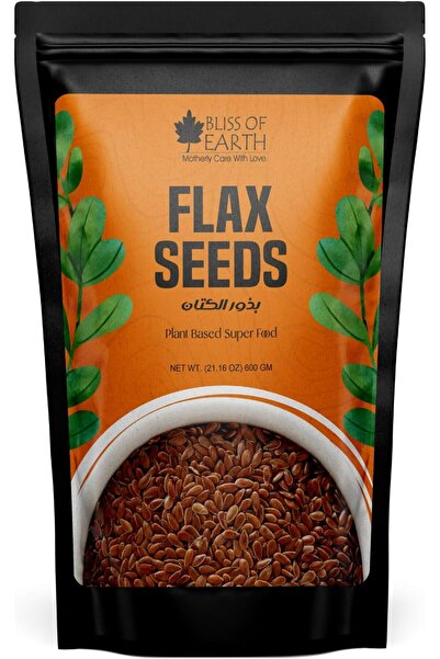 Bliss of Earth Raw Flax Seeds, Natural Fiber Rich Superfood, 600g | Premium W...