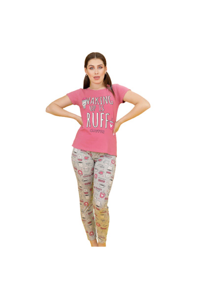 Generic Women's short-sleeved cotton pajamas - PJ 922