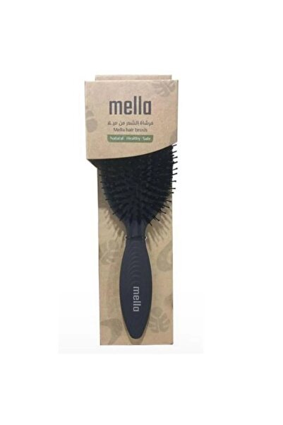 MELLA Mila Anti-Static Cushioned Oval Hairbrush - Black
