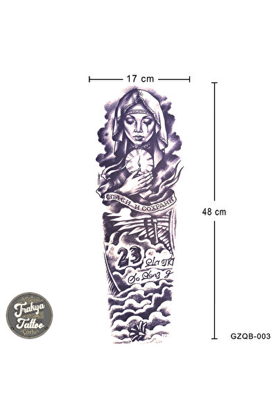 Trakya Tattoo 1 Ay Kalıcı Dövme Geçici Tam Kol Dövme GZQB-003