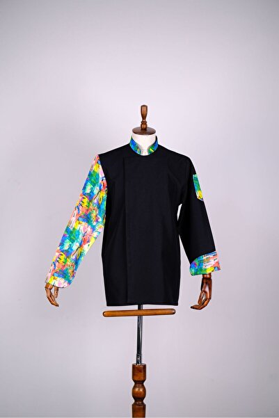 BURAK ALDAY SHOES سترة طهاة من قماش مستورد منقوشة بأزرار كبس للجنسين، سترة طه...