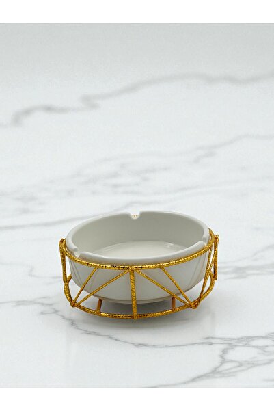 B&D ASH TRAY WITH GOLDEN STAND & WHITE COLOR