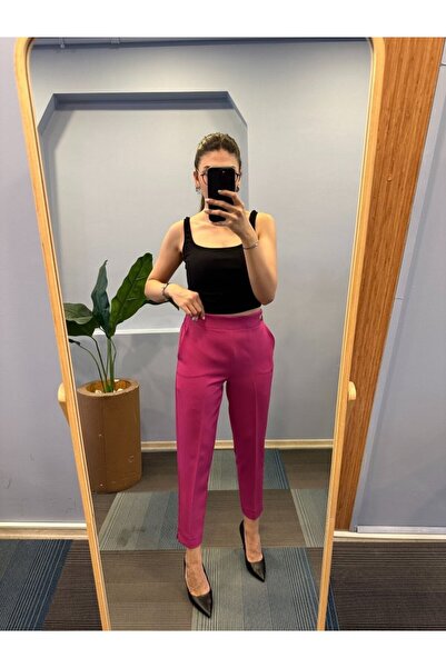 Moderie Butik    Buttoned Trousers with Elastic Waist