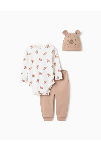 Ziddy 3-piece Set for Newborns 'Winnie the Pooh', White/Beige