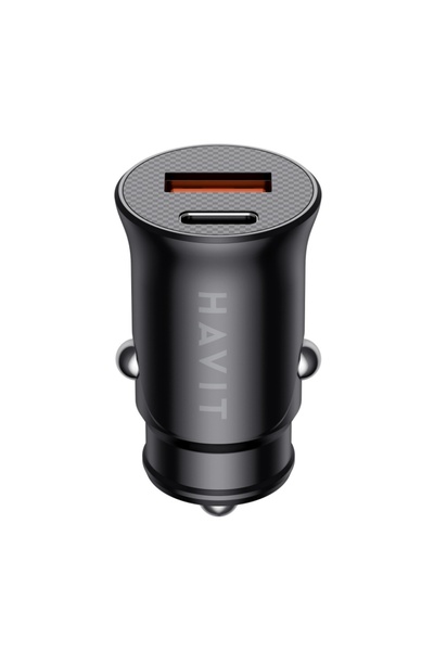 Havit Car Charger Fast Charge, USB, Type-C, PD20W, 3A, PC, CC2022, Black