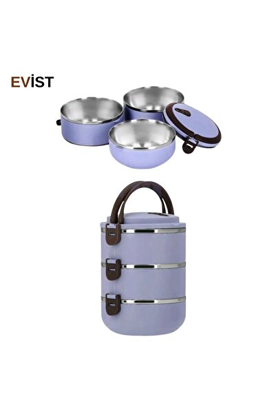 EVİST 3 Katlı Yemek Termosu Ve Sefer Tası Saklama Kabı 1.8 litre