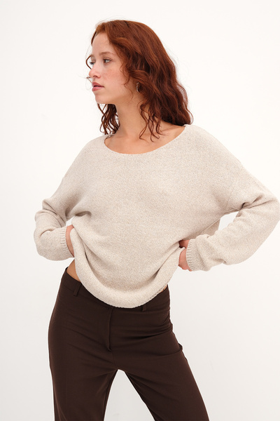 Addax Boat Neck Knitwear Sweater K10315