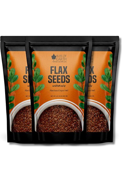 Bliss of Earth بذور الكتان الخام، طعام فائق غني بالألياف الطبيعية، 3×600 جرام...