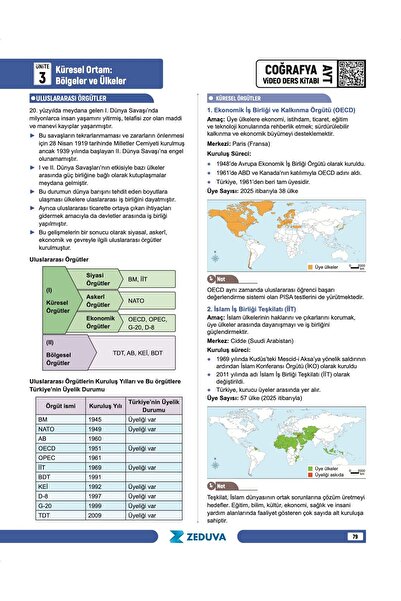 Zeduva Coğrafyanın Kodları AYT Coğrafya 1 Kitap 3 Kamp Video Ders Kitabı
