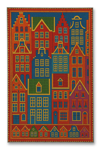 Rugs Modern Halı MOSSO Πολύχρωμο Μοντέρνο Διακοσμητικό Χαλί με Θέμα το Σπίτι ...