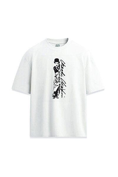 Darkia تي شيرت مطبوع بتصميم خاص لمشهد تشارلي شابلن الأيقوني للجنسين