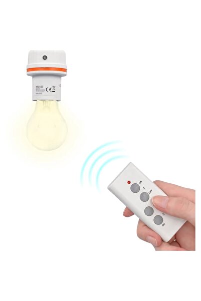 OEM Set 3 Smart E27 Sockets with Remote Control, 60W, 220-240V, Range 30m, 433.92 MHz, Included Battery,