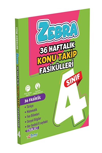 Berkay Yayıncılık 4.SINIF ZEBRA 36 HAFTALIK KONU TAKİP FASİKÜLLERİ