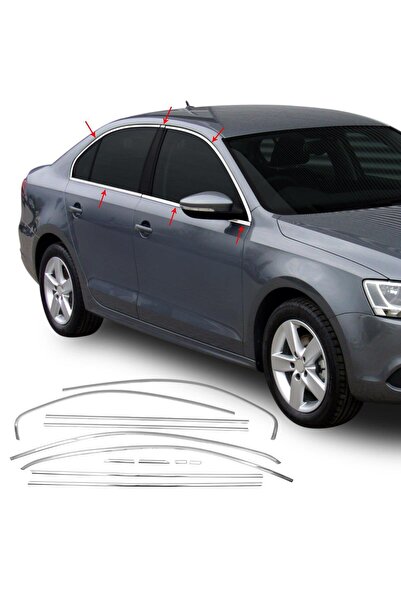 CHROMELINE VW jetta Krom Cam Çerçevesi Set (12 Parça) paslanmaz çelik 2011-2020