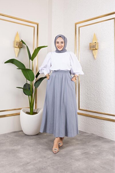 exxitcollection Γυναικεία μοντέρνα φούστα με λάστιχο στη μέση και μοντέρνα τσέπες σε σχήμα φράουλας