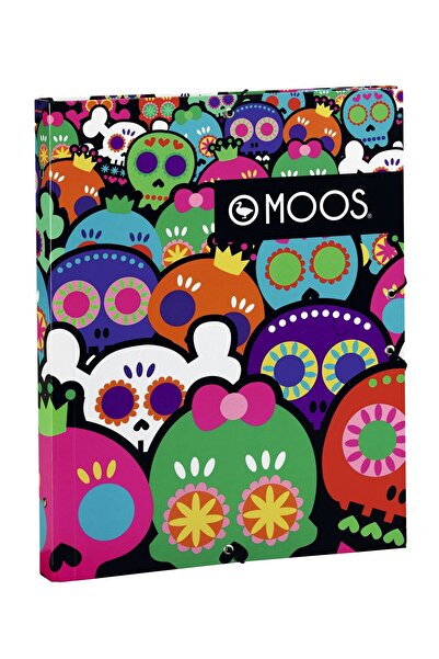safta A4 folder with dividers Moos Skulls