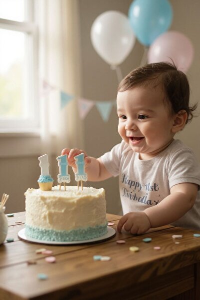 Cadde Süs مجموعة من 10 قطع من فرشاة الأسنان الزرقاء ذات الطابع الخاص لعمر سنة...