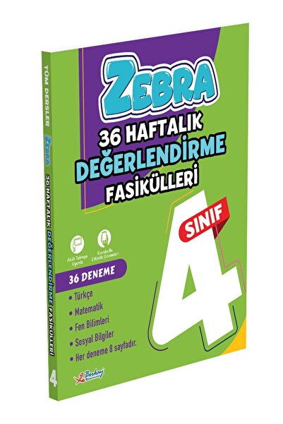 Berkay Yayıncılık 4.SINIF ZEBRA 36 HAFTALIK DEĞERLENDİRME FASİKÜLLERİ