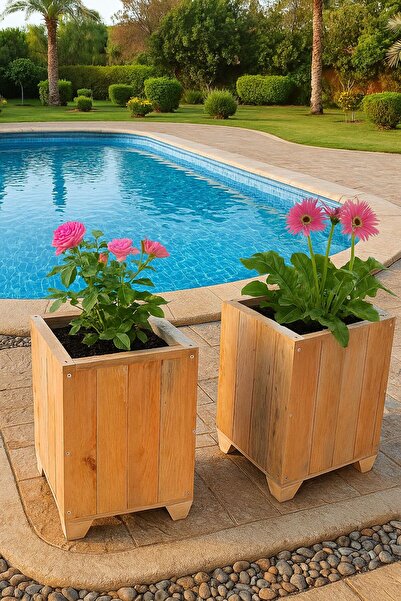 DEKORELA Ahşap Saksı