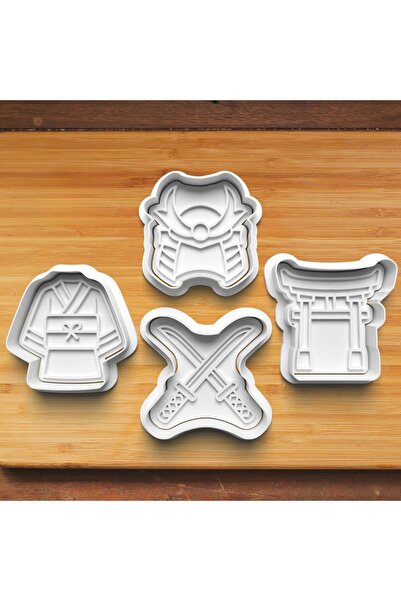 Hobist مجموعة ساموراي مكونة من 4 قوالب لصنع البسكويت والحلوى S01