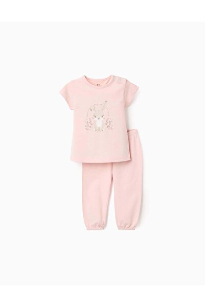 Ziddy بيجامة قطنية للبنات الصغيرات "أرنب"، وردي