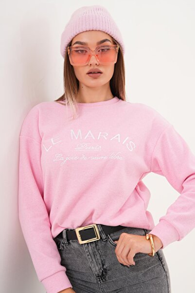 ŞİMAL Women's Embroidery Detailed Thessaloniki Knitted Sweatshirt 255076 -