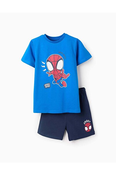 Ziddy بيجامة قطنية للأطفال والأولاد "سبايدي"، باللون الأزرق
