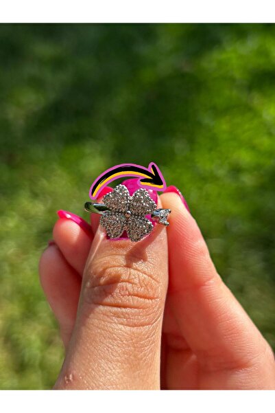 FY Ticaret خاتم التوتر الفضي من الفولاذ على شكل نجمة البرسيم