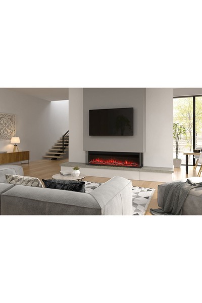 SAFECARE Semineu Electric Incorporabil 3D de Perete cu Sunet, WI-FI, 7 culori, 180 cm,