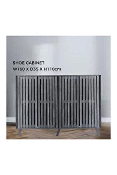 Crestj خزانة أحذية كلاسيكية بأربعة طوابق، رف خشبي لتخزين الأحذية بأربعة أبواب مع أرفف قابلة للتعديل