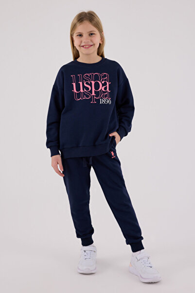 U.S. Polo Assn. طقم جمبسوت أزرق داكن للبنات من يو إس بولو أسن