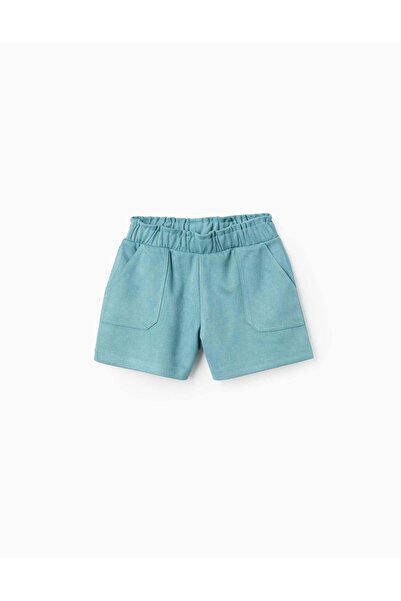 Ziddy Velvety Shorts for Girls, Green