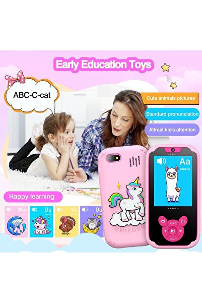 Generic ZONEY Kids Smart Phone, Toddler Kids Camera Phone Toy, Touchscreen Unicorn Learning Toy Phone with E