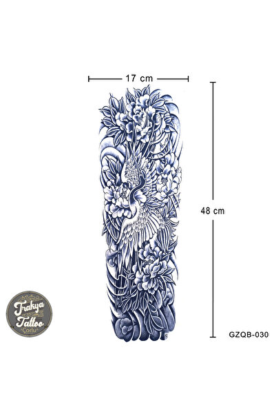 Trakya Tattoo 1 Ay Kalıcı Dövme Geçici Tam Kol Yakuza Dövme GZQB-030