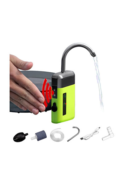 Generic مضخة هواء أحواض السمك القابلة لإعادة الشحن 3 في 1 مزودة بمستشعر ذكي -...