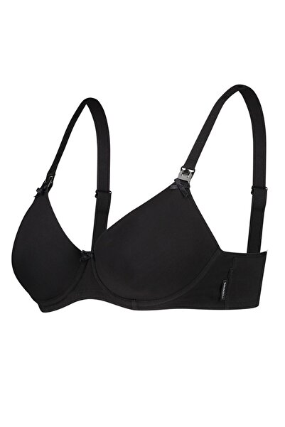 NOPPIES Black Melange Cotton Nursing Bra