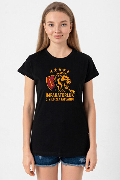 Tshirthane 5 Star Yellow Red Empire Black Women's Tshirt