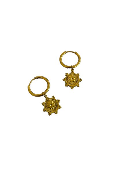 Hoop jewelery Steel Star Patterned Earrings