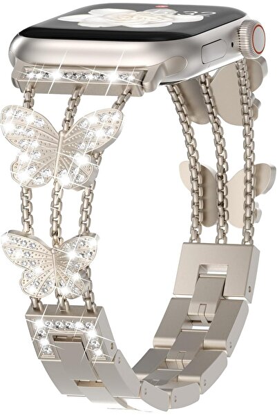 O Ozone سوار ساعة من المعدن الماسي لساعة أبل 40 مم 41 مم 38 مم، سوار نسائي لا...