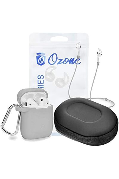 O Ozone Waterproof Silicone Case 6-in-1 for AirPods by OH Ozone with Keychain/Strap/Ear Hooks/Storage Box fo
