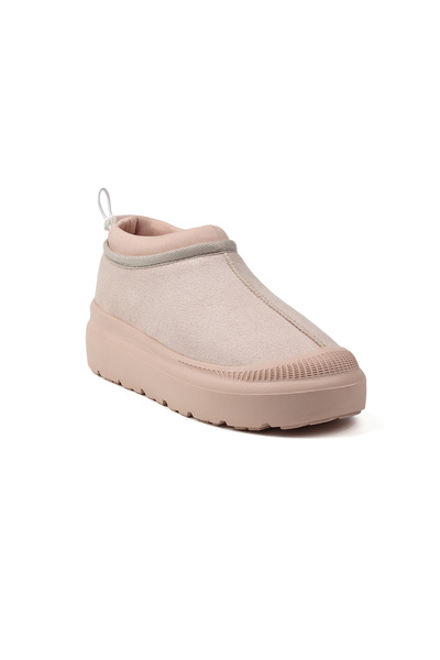 KAJILA Kadın Krem Süet İçi Kürklü Bot - Kalın Tabanlı, Rahat, Kaymaz, Günlük ve Kışlık