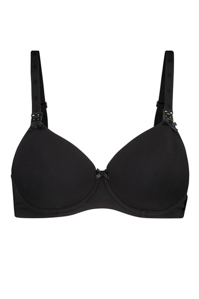 NOPPIES Black Melange Cotton Nursing Bra